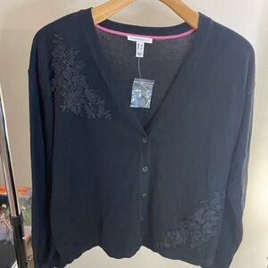 Charter Club Black Cardigan Sweater